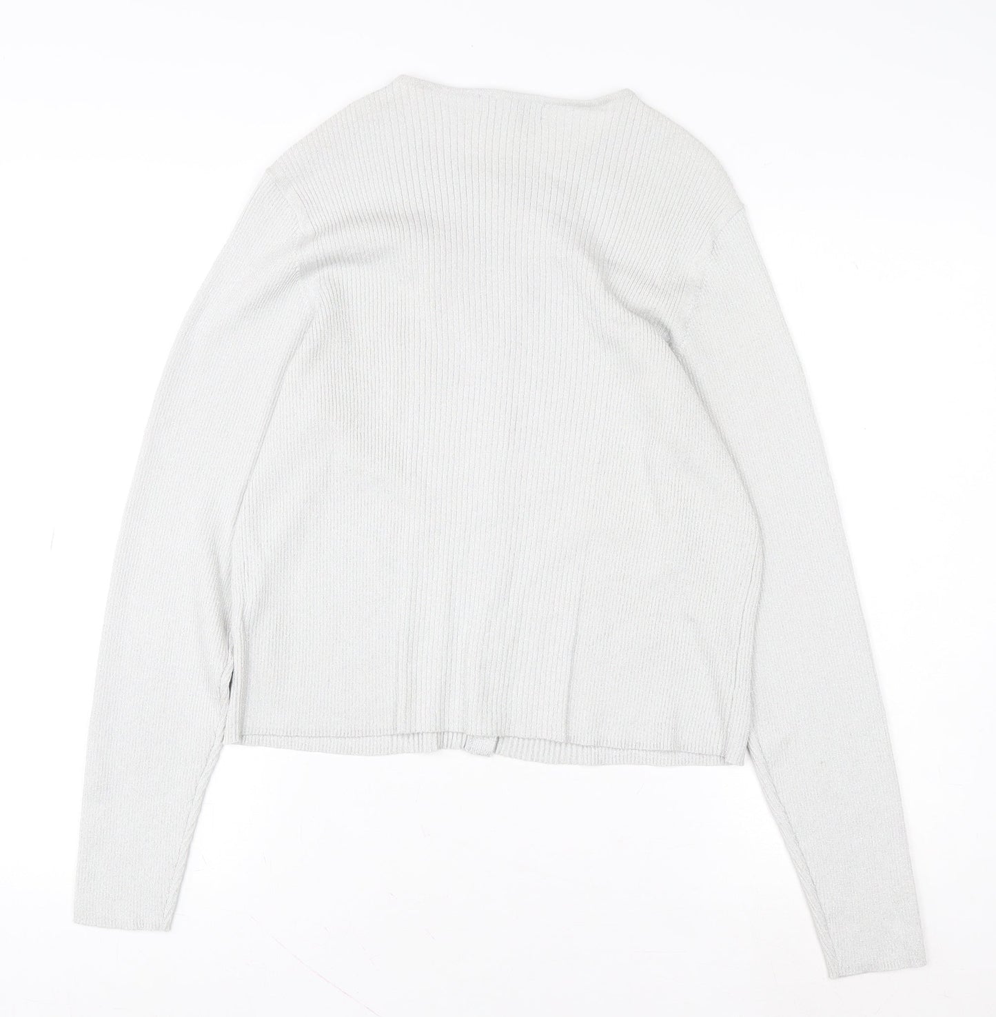 Womens UK Size L Marks and Spencer Silver Cardigan Jumper