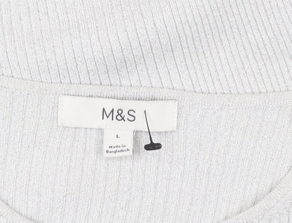 Womens UK Size L Marks and Spencer Silver Cardigan Jumper