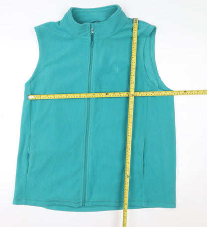 Cotton Traders Women's Green Fleece Zip Waistcoat XL Casual Bodywarmer