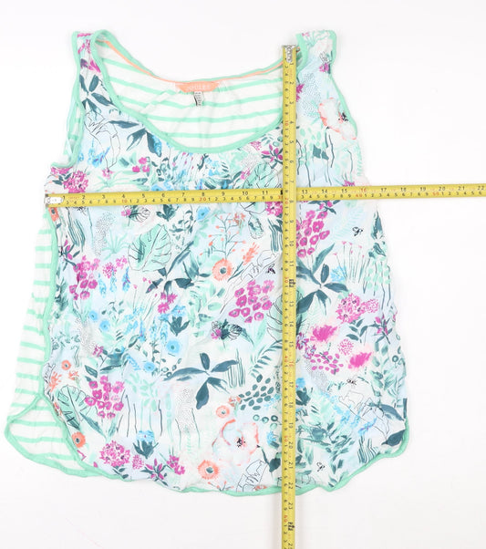 Joules Womens Multicoloured Floral Cotton Tank Top Size 14