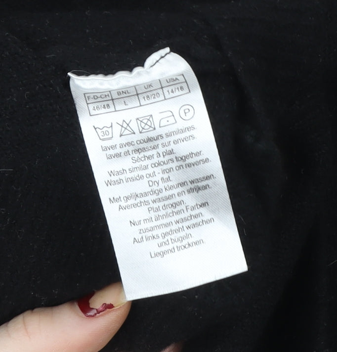 Damart Women's Black Sequin Pullover Jumper Size 18/20 Wool Blend