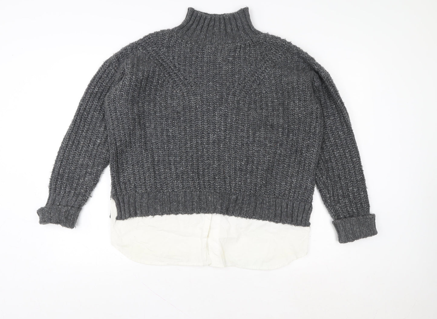 Womens UK Size 10 Miss Selfridge Grey Pullover Jumper
