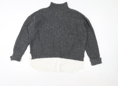 Womens UK Size 10 Miss Selfridge Grey Pullover Jumper