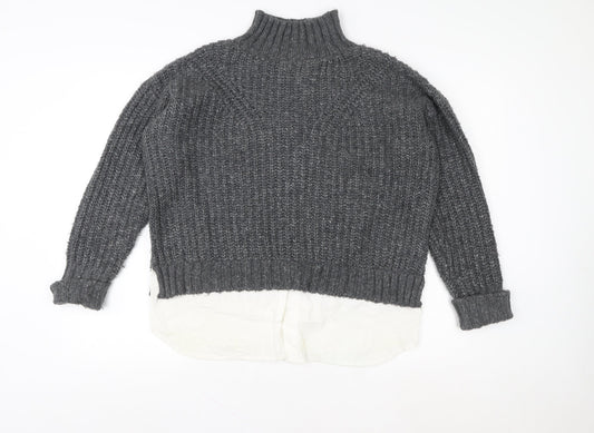 Womens UK Size 10 Miss Selfridge Grey Pullover Jumper