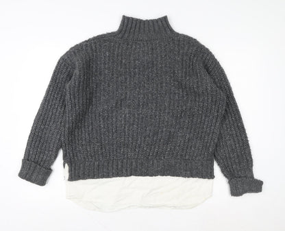 Womens UK Size 10 Miss Selfridge Grey Pullover Jumper