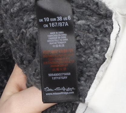 Womens UK Size 10 Miss Selfridge Grey Pullover Jumper