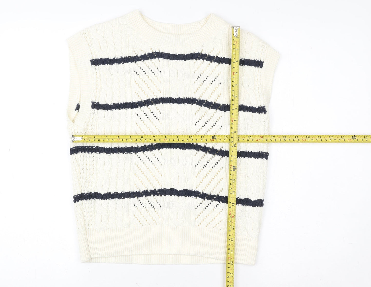 Womens UK Size S Marks and Spencer Ivory Vest Jumper