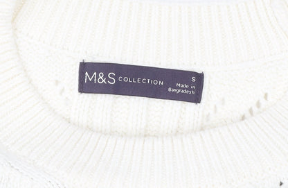 Womens UK Size S Marks and Spencer Ivory Vest Jumper