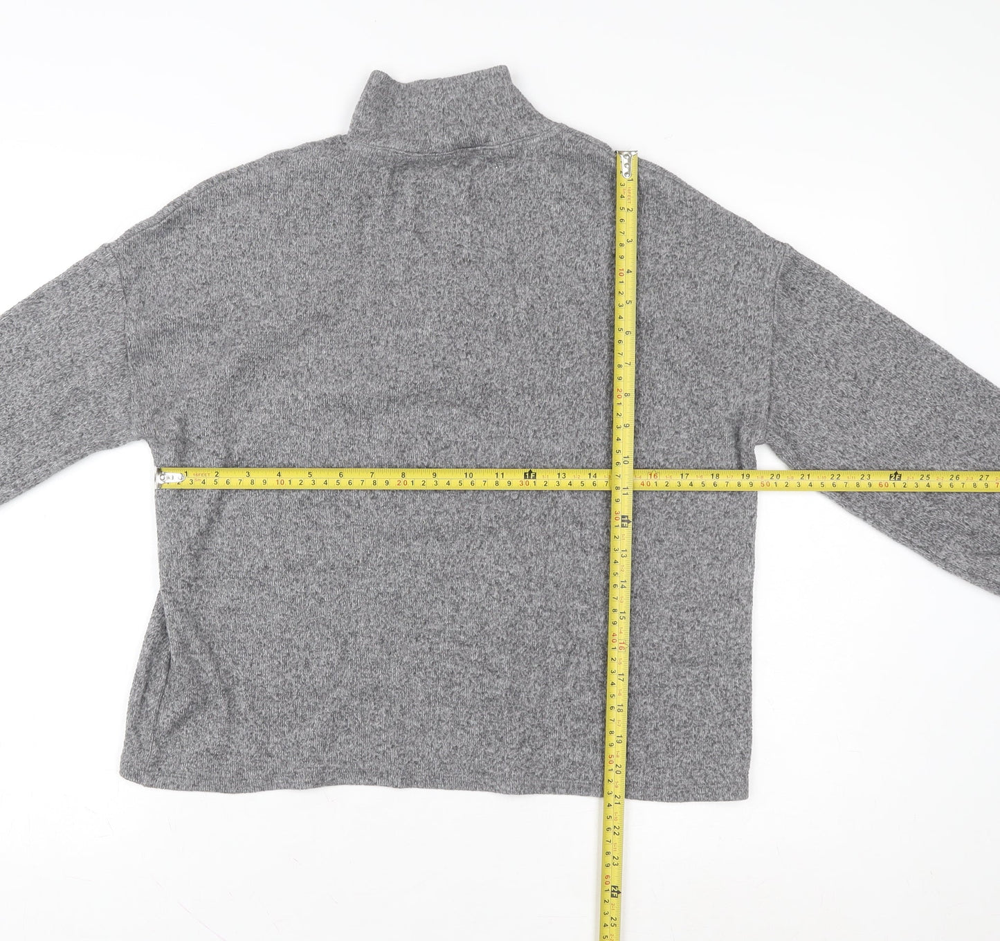 F&F Women's Grey Sequin High Neck Pullover Sweatshirt Size 12