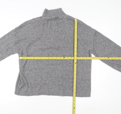 F&F Women's Grey Sequin High Neck Pullover Sweatshirt Size 12