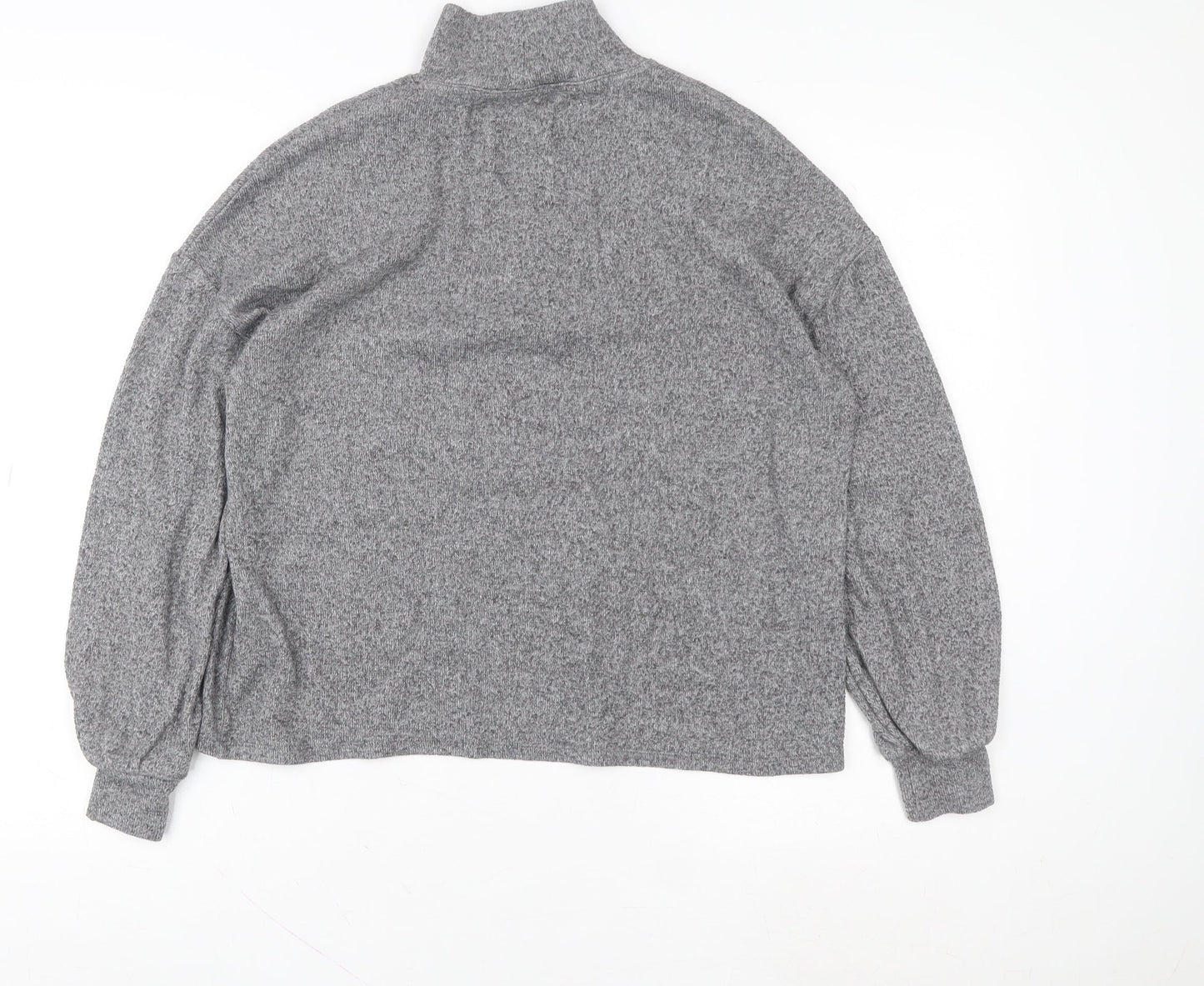 F&F Women's Grey Sequin High Neck Pullover Sweatshirt Size 12