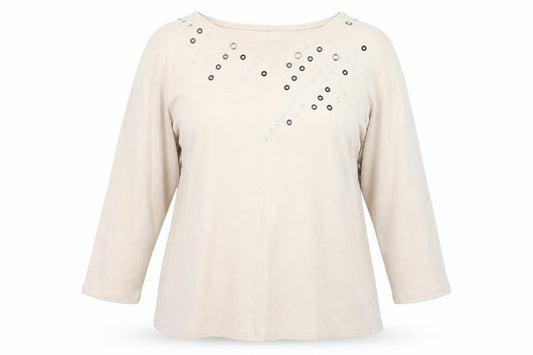 Womens UK Size 18 Julipa Beige Basic T-Shirt