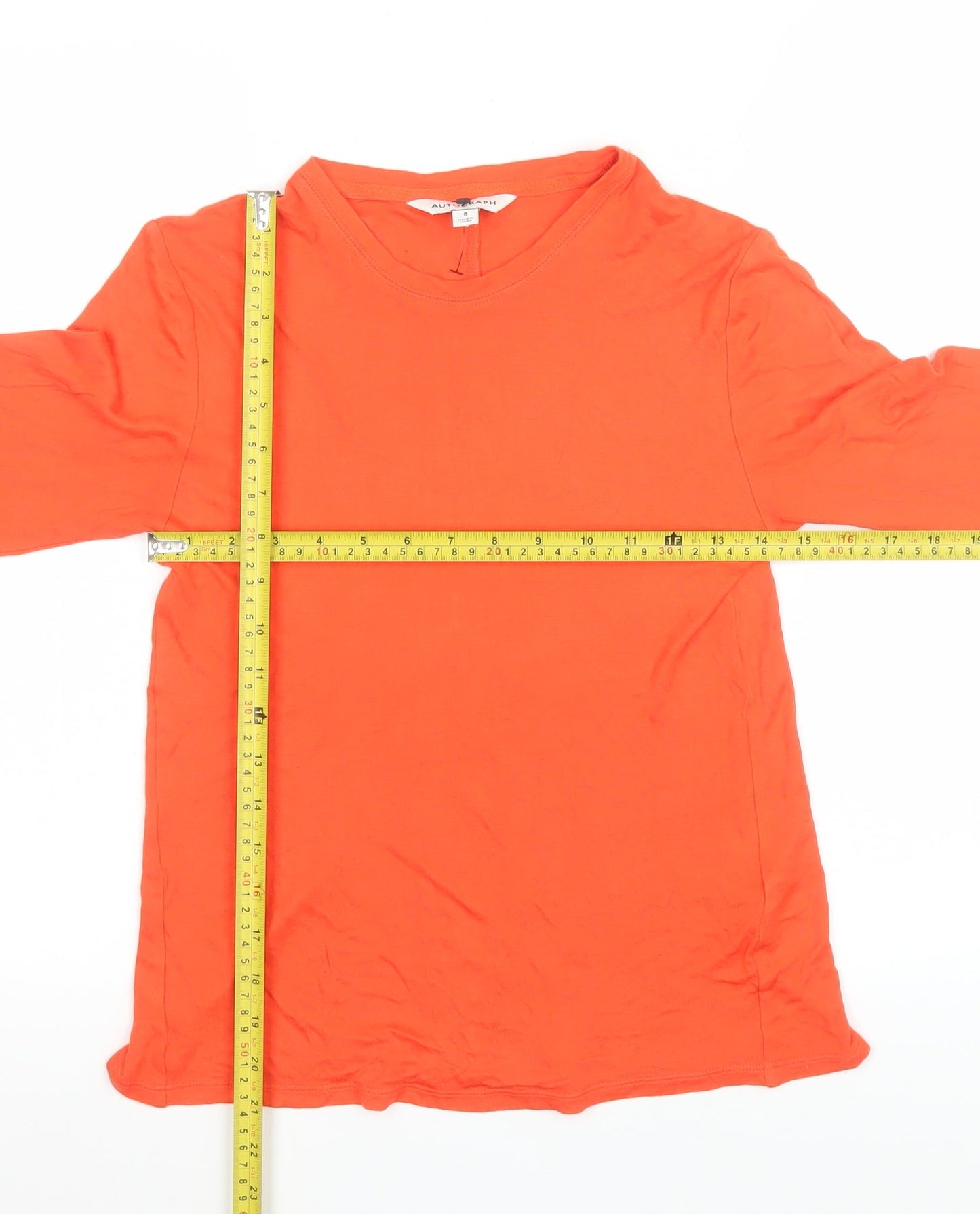 Womens UK Size 8 Marks and Spencer Orange Basic T-Shirt