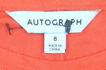 Womens UK Size 8 Marks and Spencer Orange Basic T-Shirt