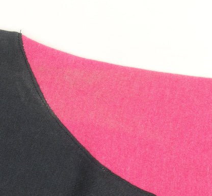 Nike Teens Black Pink Colourblock Pullover Sweatshirt L 152-158cm