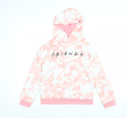Girls Friends Pink Tie-Dye Pullover Hoodie 8 Years Cotton Blend