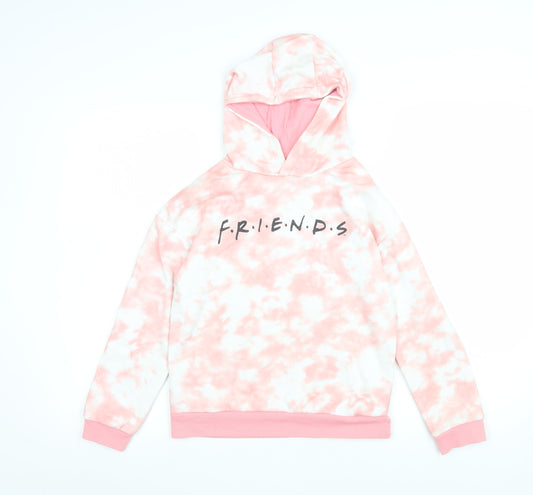 Girls Friends Pink Tie-Dye Pullover Hoodie 8 Years Cotton Blend