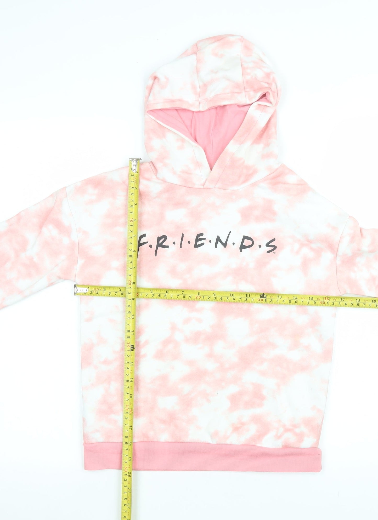 Girls Friends Pink Tie-Dye Pullover Hoodie 8 Years Cotton Blend
