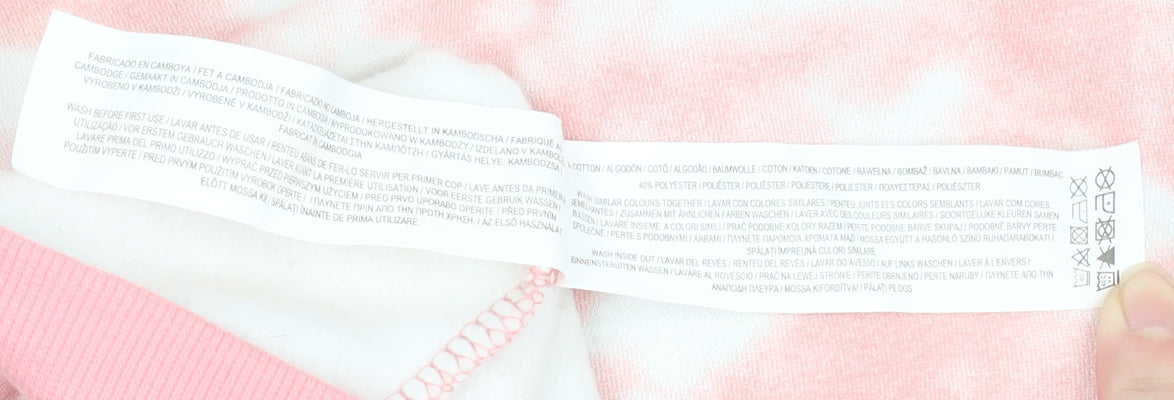 Girls Friends Pink Tie-Dye Pullover Hoodie 8 Years Cotton Blend