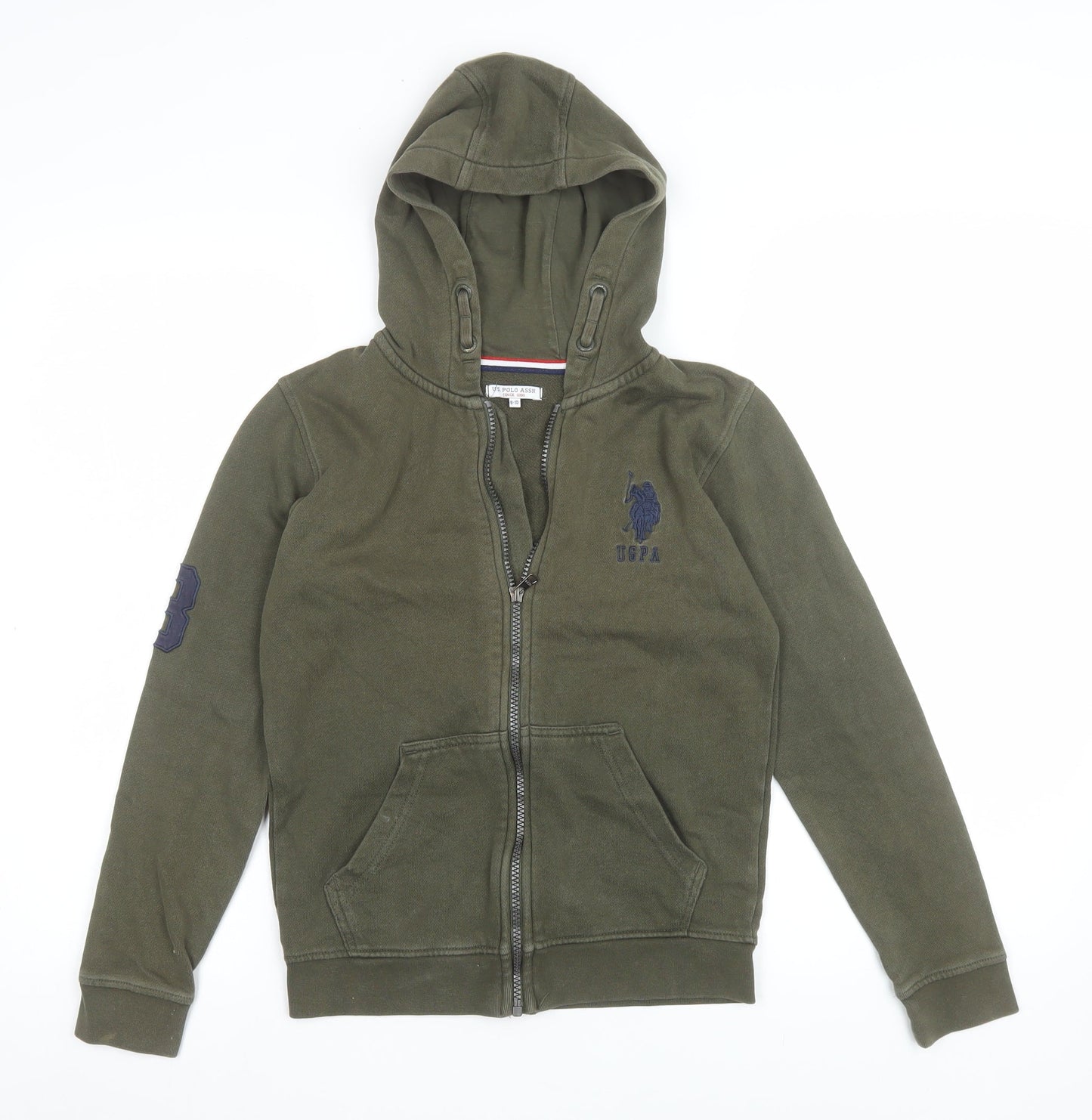 Boys UK Size 9-10 Years U.S. Polo Assn. Green Full Zip Hoodie
