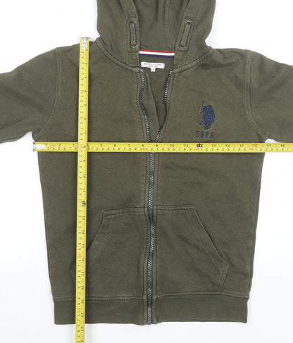 Boys UK Size 9-10 Years U.S. Polo Assn. Green Full Zip Hoodie