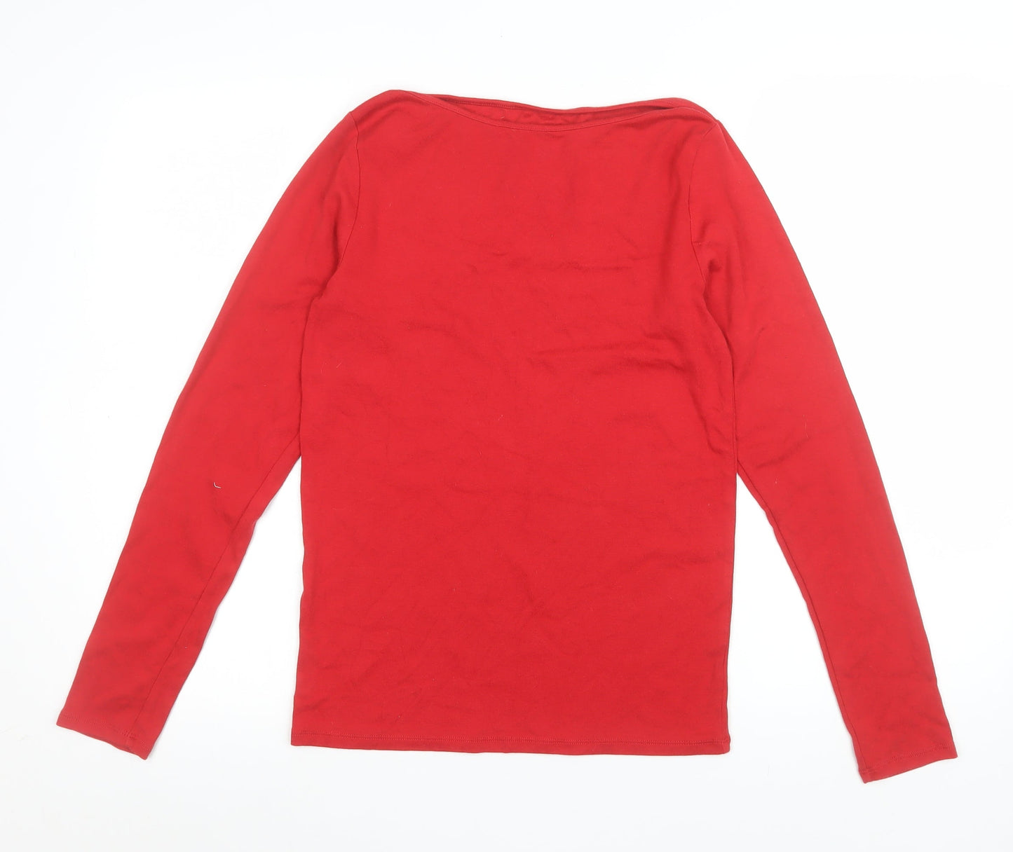GAP Women’s Red Long Sleeve Basic Cotton T-Shirt Size M