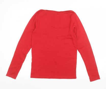 GAP Women’s Red Long Sleeve Basic Cotton T-Shirt Size M