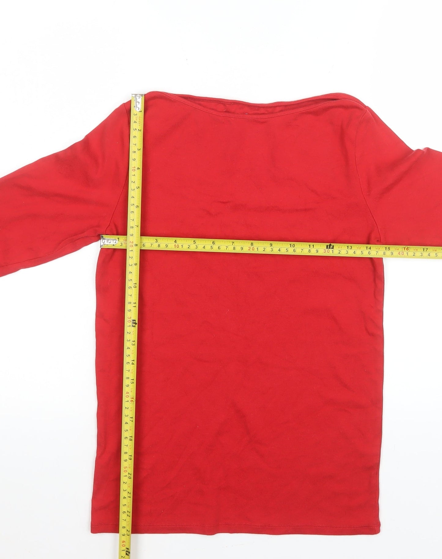 GAP Women’s Red Long Sleeve Basic Cotton T-Shirt Size M