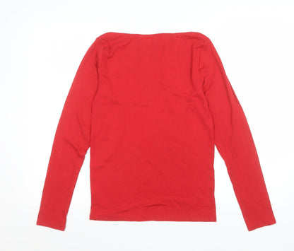 GAP Women’s Red Long Sleeve Basic Cotton T-Shirt Size M