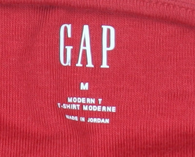 GAP Women’s Red Long Sleeve Basic Cotton T-Shirt Size M