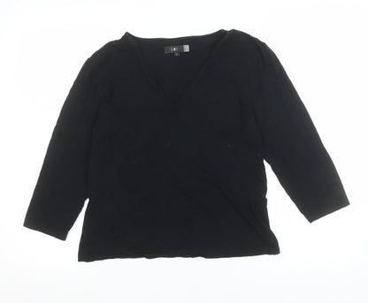 Womens UK Size L C.M.T. Black Basic Blouse