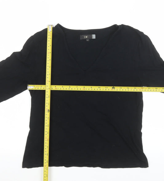 Womens UK Size L C.M.T. Black Basic Blouse