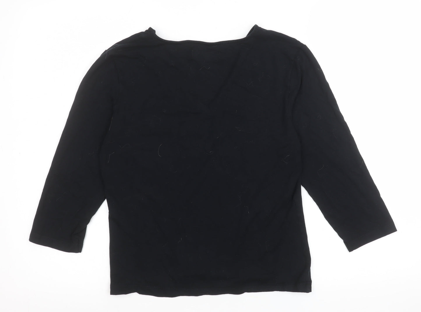Womens UK Size L C.M.T. Black Basic Blouse
