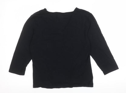 Womens UK Size L C.M.T. Black Basic Blouse