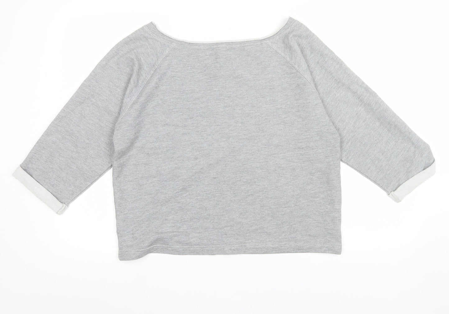 Womens UK Size S Mantis Grey Cropped T-Shirt