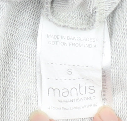 Womens UK Size S Mantis Grey Cropped T-Shirt