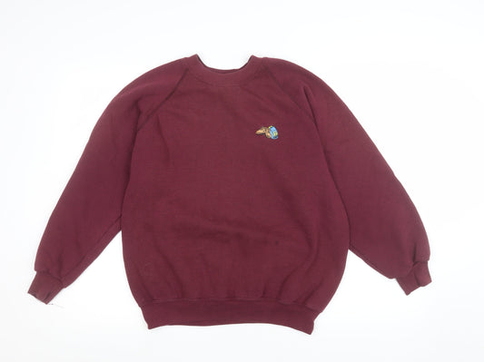 Mens UK Size M JERZEES Red Pullover Sweatshirt