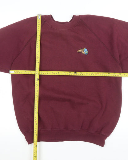 Mens UK Size M JERZEES Red Pullover Sweatshirt