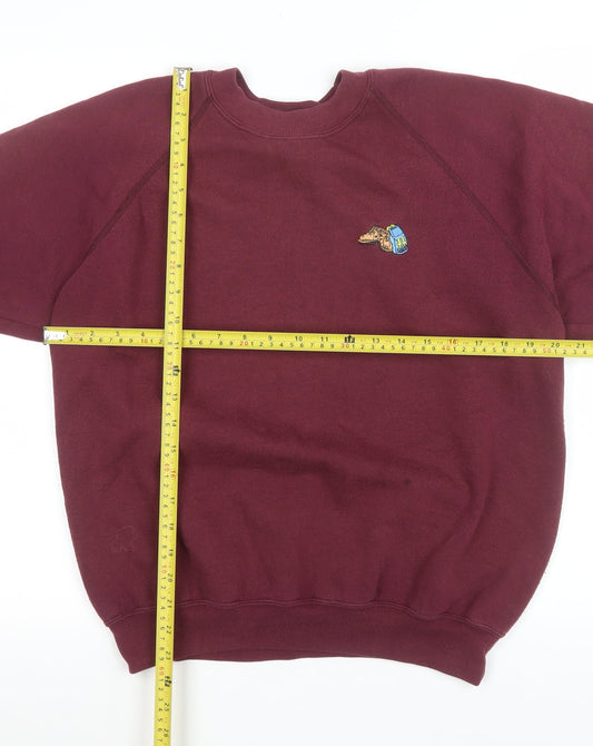 Mens UK Size M JERZEES Red Pullover Sweatshirt