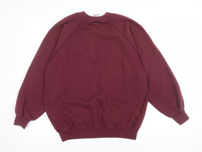Mens UK Size M JERZEES Red Pullover Sweatshirt