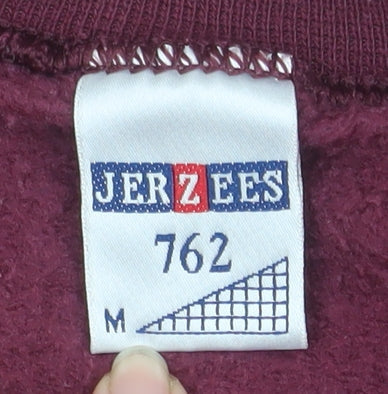 Mens UK Size M JERZEES Red Pullover Sweatshirt