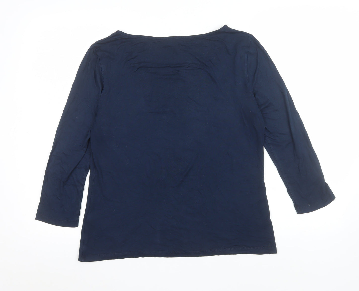 Jaeger Women's Blue 3/4 Sleeve Basic Blouse Size M