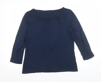 Jaeger Women's Blue 3/4 Sleeve Basic Blouse Size M
