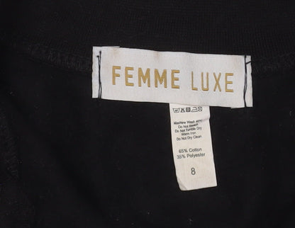 Womens UK Size 8 Femme Luxe Black Pullover Sweatshirt