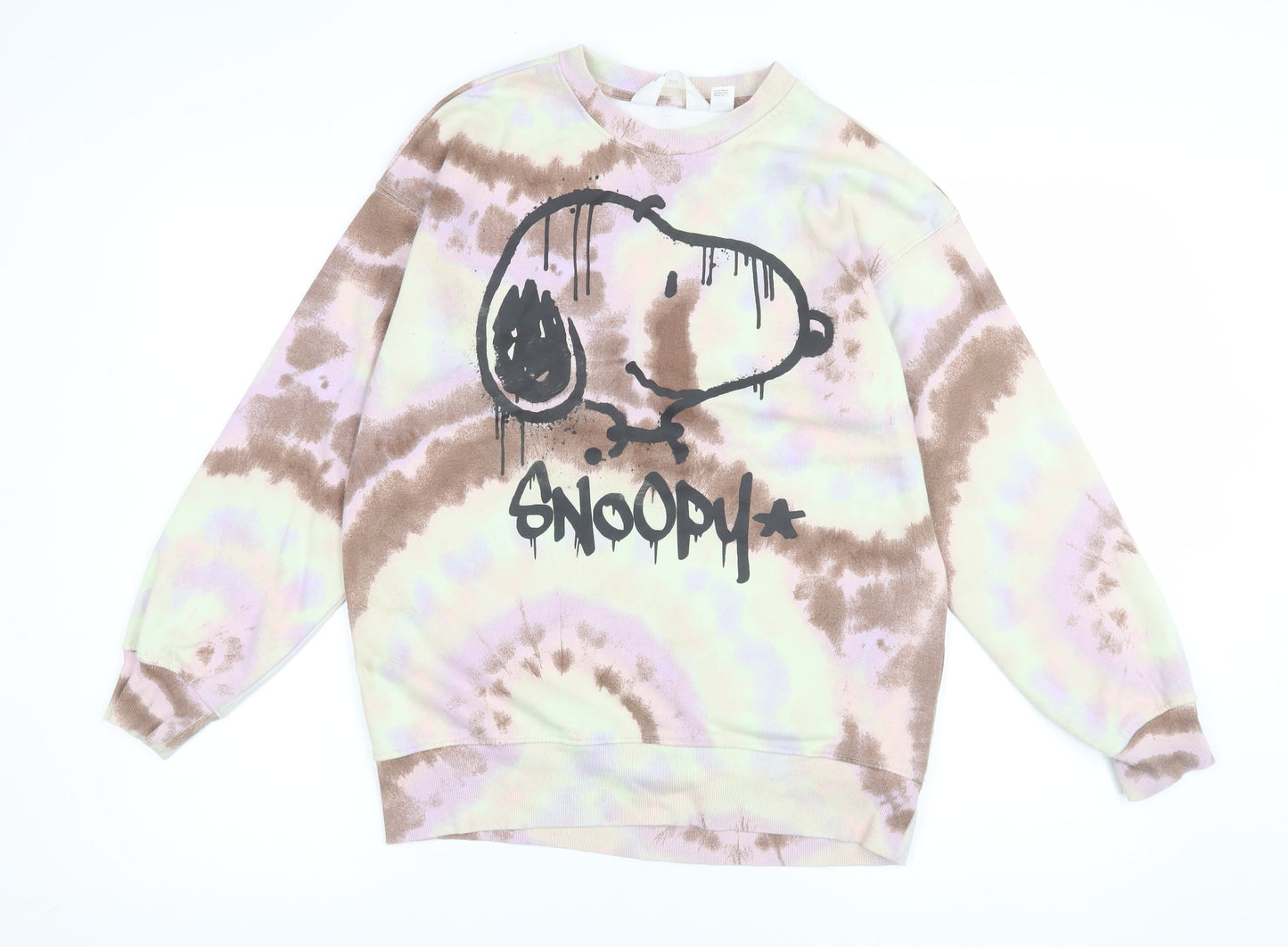 H&M Girls Snoopy Tie Dye Sweatshirt Multicoloured 11-12 Years Pullover
