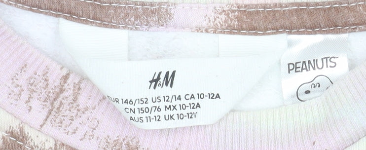 H&M Girls Snoopy Tie Dye Sweatshirt Multicoloured 11-12 Years Pullover
