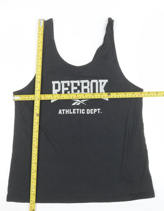 Reebok Womens Black Medium Racerback Tank Top Athletic Speedwick Gym Vest