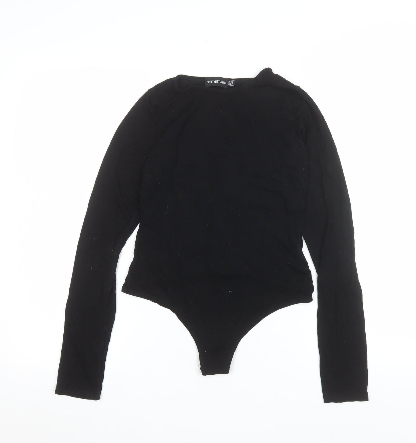 PrettyLittleThing Women's Black Long Sleeve Bodysuit Size 10