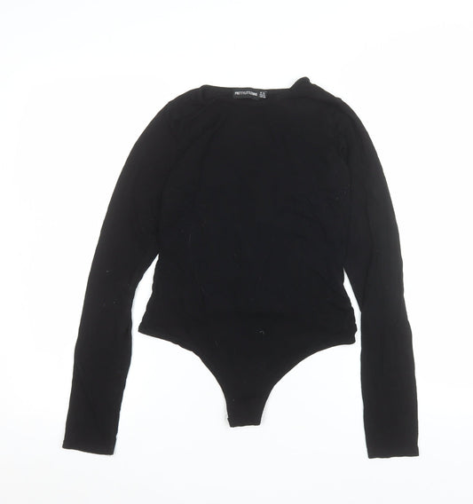 PrettyLittleThing Women's Black Long Sleeve Bodysuit Size 10