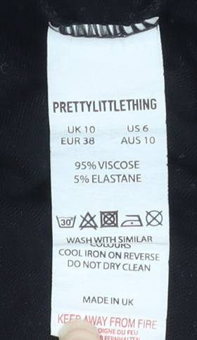 PrettyLittleThing Women's Black Long Sleeve Bodysuit Size 10